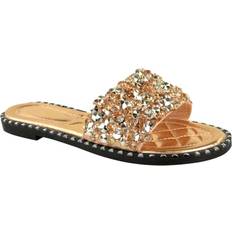 Silver Slides 'Belle' Diamante Sparkly Flat Sliders