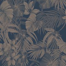 Dutch Wallcoverings Grandeco Joelle Blue Textured Metallic Wallpaper