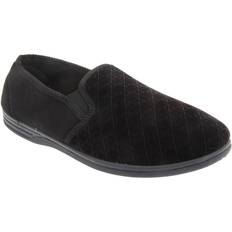 Black Slippers Kevin Velour Twin Gusset Slippers