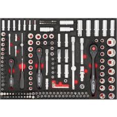 1 2 topnøglesæt VIGOR Topnøgles�æt 1/4" 3/8" + 1/2" 172 dele V4188 Topnøgle