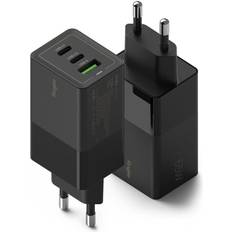 Usb c vægoplader Ringke GaN Vægoplader 65W m. 2 x USB-C & 1 x USB-A QC3.0 Sort