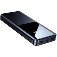 2 x usb c oplader Joyroom JR-QP191 22,5W Powerbank 2 x USB-A (QC3.0) 1 x USB-C (PD) 10.000 mAh Sort