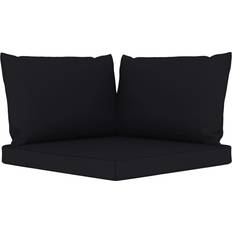 Polyester Chair Cushions vidaXL hynder pallesofa 3 stk. stof Chair Cushions Black