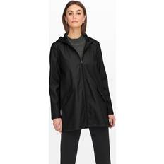 Femme Imperméables Only Veste Imperméable À l'eau Capuche Cordon Noir