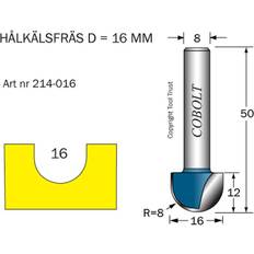 Hålkälsfräs Cobolt 214-016 Hålkälsfräs