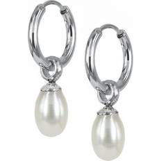 Astrid & Agnes Palma Earrings - Silver/Pearl