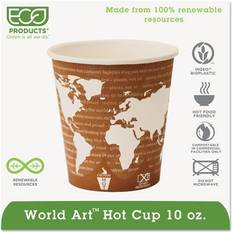 World Art Renewable Compostable Hot Cups, 10 oz. 50/PK, 20 PK/CT