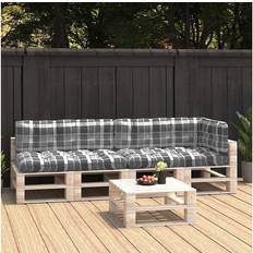 Pallesofa vidaXL pallesofa 5 stk. gråternet mønster - Flerfarvet Stolehynde Grå (120x80cm)