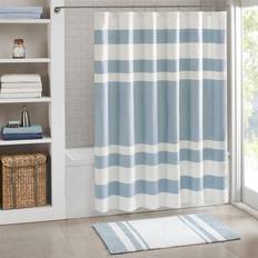 White Shower Curtains Madison Park 72" X Waffle