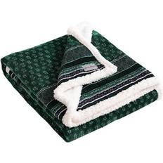 Eddie Bauer Fair Isle Ultra Soft Sherpa Filt Blå, Grön (152.4x127cm)