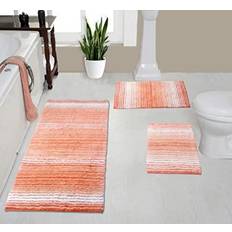 Blue Bath Mats Home Weavers Radiant Collection Absorbent Blue, Orange, Gray