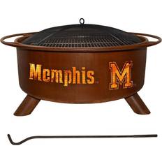 Spark screen Memphis 18 in. Round Steel Wood Burning Rust Fire Pit with Grill Spark Screen