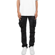 mnml Waxed Denim Cargo Pants - Black