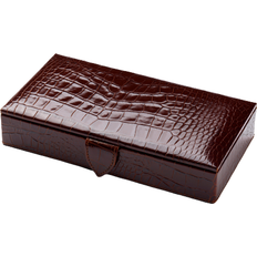Men's Cufflink Box - Deep Shine Amazon Brown Croc