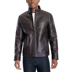 Leather Jackets - Men Michael Kors Men's Perforated Faux Leather Moto Jacket - Espresso