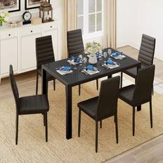 Glass Dining Sets Gizoon Glass Dining Set 7