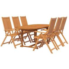 Bois Ensembles repas de patio vidaXL 3079644 Ensemble repas de patio, 1 Table incluse 6 Chaises