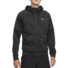 Fitness & Gym - Men Sweaters NIKE Men's Therma-FIT Full-Zip Fitness Top - Black/White