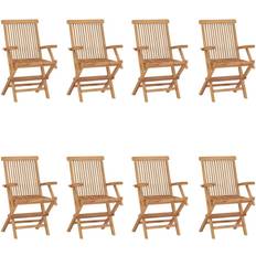 Teck Chaises de Jardin vidaXL 3096595 8-pack Chaise de jardin pour repas