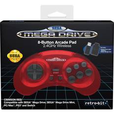 Game-Controllers Retro-Bit Mega Drive 2.4G Wireless Gamepad (Nintendo Switch) - Crimson Red