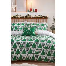 Textiles Hide + Seek Santa Christmas Duvet Cover Green