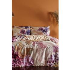 Textiles Paoletti 200 Thread Count Saffa Luxury Floral Duvet Cover Beige, Multicolour, Purple