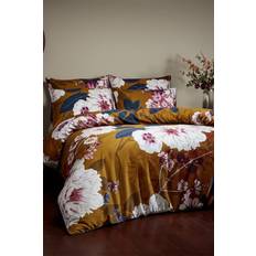 Paoletti 200 Thread Count Kyoto Garden Secrets Piped Rim Duvet Cover White, Brown, Yellow, Multicolour, Blue