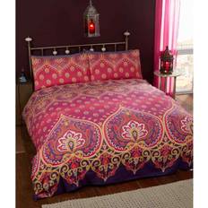 Rapport Double Asha Ruby Duvet Cover Multicolour, Grey, Purple, Pink