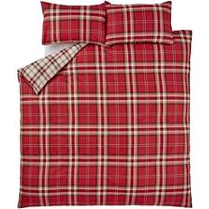 Textiles Catherine Lansfield Kelso Duvet Cover Grey, White, Red