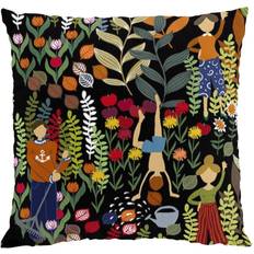 Orange Pudebetræk Arvidssons Textil Trädgård kuddfodral Pudebetræk Multifarve, Orange, Sort (45x45cm)