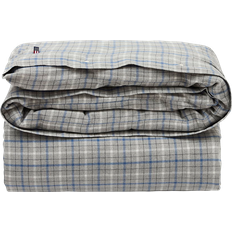 Lexington Checked Flannel Påslakan Grå, Blå (220x220cm)
