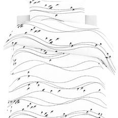 Svarta Påslakan Arvidssons Textil Påslakanset Flyttfåglar Svart/Vit 2 Påslakan Vit, Svart (210x)