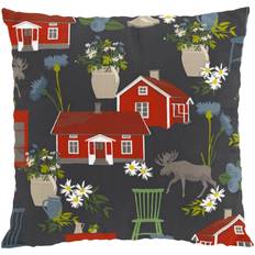 Arvidssons Textil Strövtåg Älg Grå/Röd Kuddöverdrag Grå, Röd