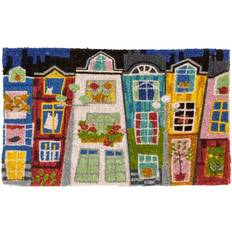 Flerfärgad - Rektangulära Dörrmattor Dixie Coir Natt i Paris Multifärgad 45x75cm