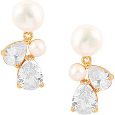 Hultquist Ellen Earrings - Gold/Pearls/Transparent