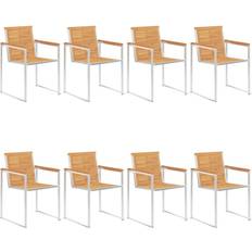 vidaXL 3078553 8-pack Trädgårdsmatstol