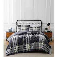 Truly Soft Milo Plaid Flannel Bedspread Grey