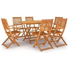 Legno Set da pranzo per patio vidaXL 3086997 Set da pranzo per patio, 1 Tavolo incluso 6 Sedie