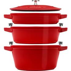 Gusseisen Set Staub - Set mit Klappe 3 teile