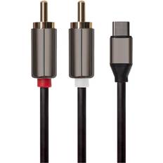 Maplin USB-C to Twin Phono RCA Jack Cable