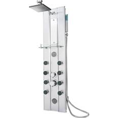 Silver Shower Rail Kits & Handsets tectake Shower panel with Silver