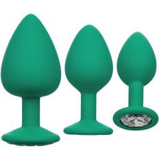 Set Butt Plugs Sex Toys Cheeky Gems Butt Plugs 3 Piece Set Green