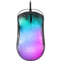 Ratones de Juegos Mars Gaming MMGLOW Ratón RGB Chroma-Glow Acabado Espejo 12800 DPI Negro