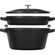 Ferro Fuso Set di pentole Zwilling Staub La Cocotte - 2-pz - Ghisa - Black Set di pentole con coperchio