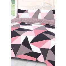 Dreamscene Geometric Print Påslakan Vit, Svart, Gul, Rosa, Blå, Grön, Grå (200x200cm)