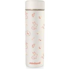 Monivärinen Vauvan termokset Miniland natur thermos Termospullo beige oranssi 450 ml