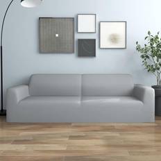 Fundas de Sofá Suelta vidaXL elástica para sillón 3 plazas poliéster jersey gris Funda de Sofá Suelta Gris