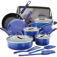 Rachael Ray Classic Brights Enamel Cookware Set with lid 14 Parts