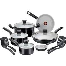 Ceramic Hob Cookware Sets T-fal Initiatives Cookware Set with lid 14 Parts