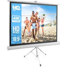 Projector Screens Pyle PRJTP52 Floor-Standing Portable Tripod Manual Projector Screen (50-Inch)